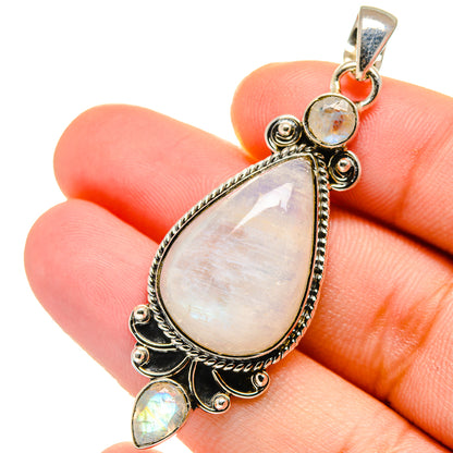 Rainbow Moonstone Pendants handcrafted by Ana Silver Co - PD17431
