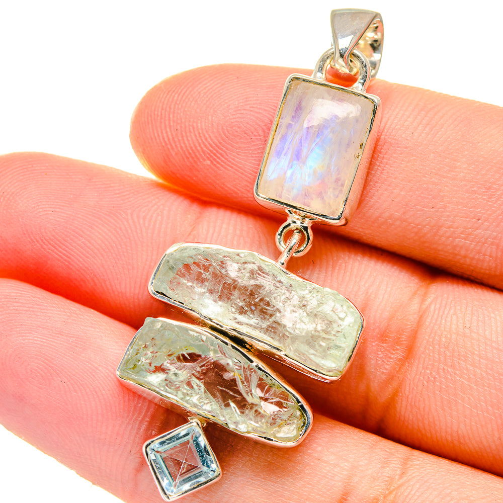 Rainbow Moonstone Pendants handcrafted by Ana Silver Co - PD17450