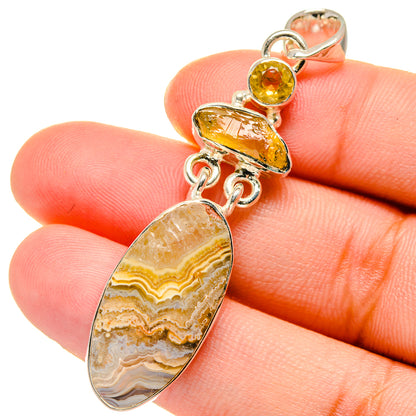 Laguna Lace Agate Pendants handcrafted by Ana Silver Co - PD17452