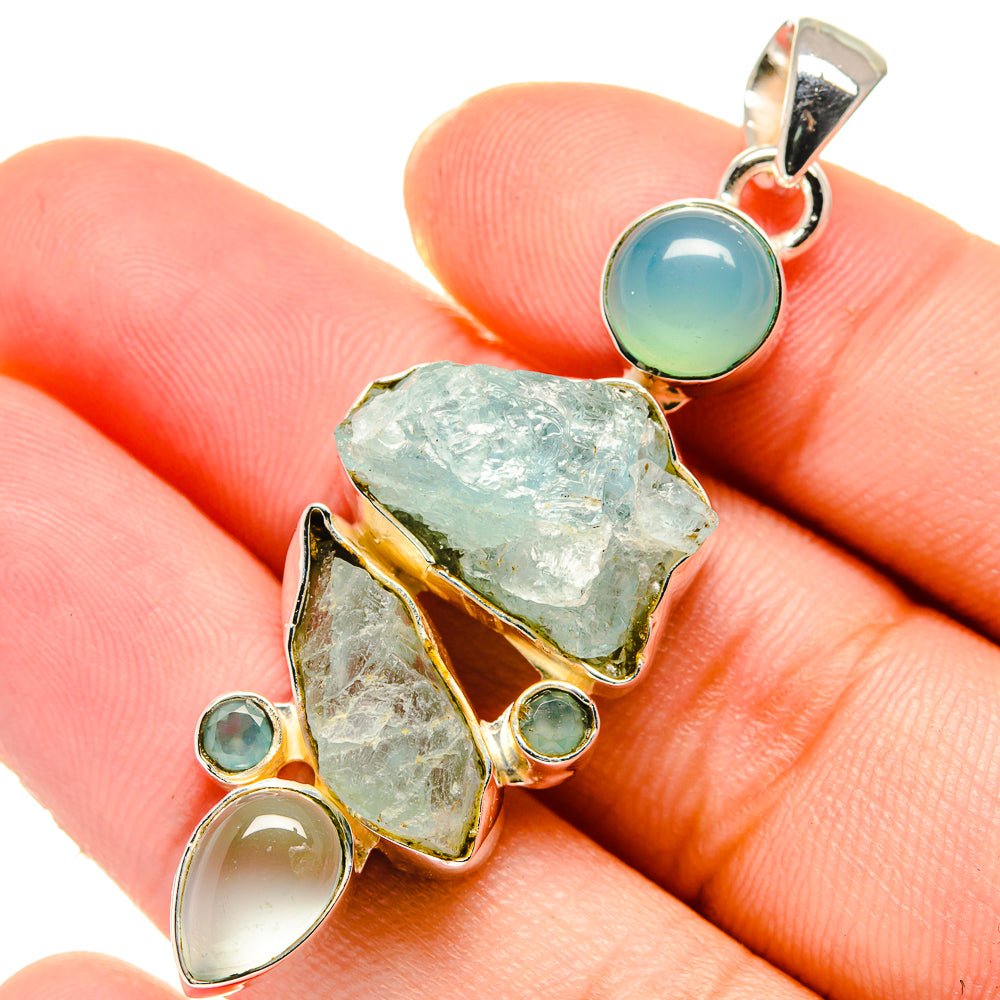 Aquamarine Pendants handcrafted by Ana Silver Co - PD17453