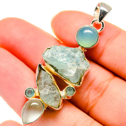 Aquamarine Pendants handcrafted by Ana Silver Co - PD17453