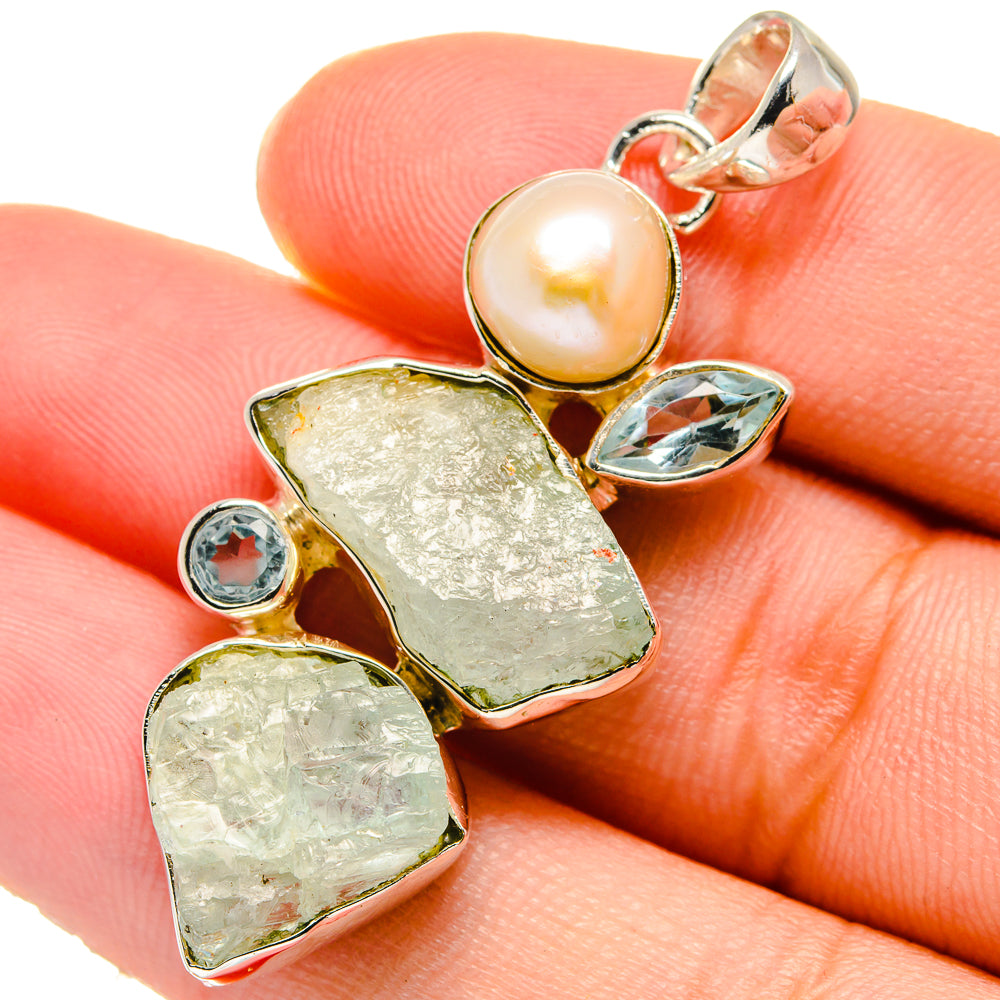 Aquamarine Pendants handcrafted by Ana Silver Co - PD17456