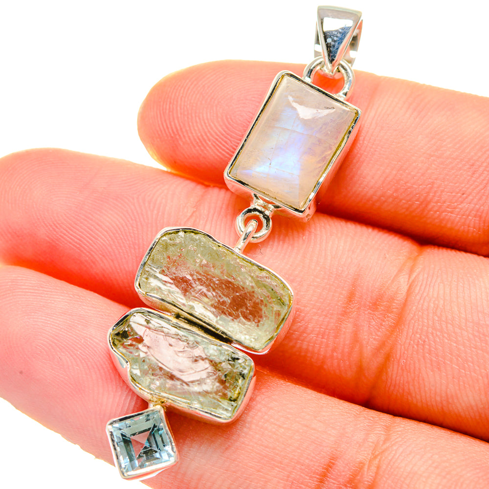 Rainbow Moonstone Pendants handcrafted by Ana Silver Co - PD17482