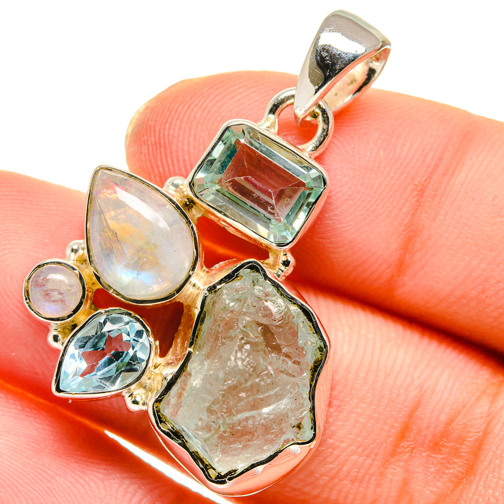 Aquamarine Pendants handcrafted by Ana Silver Co - PD17535