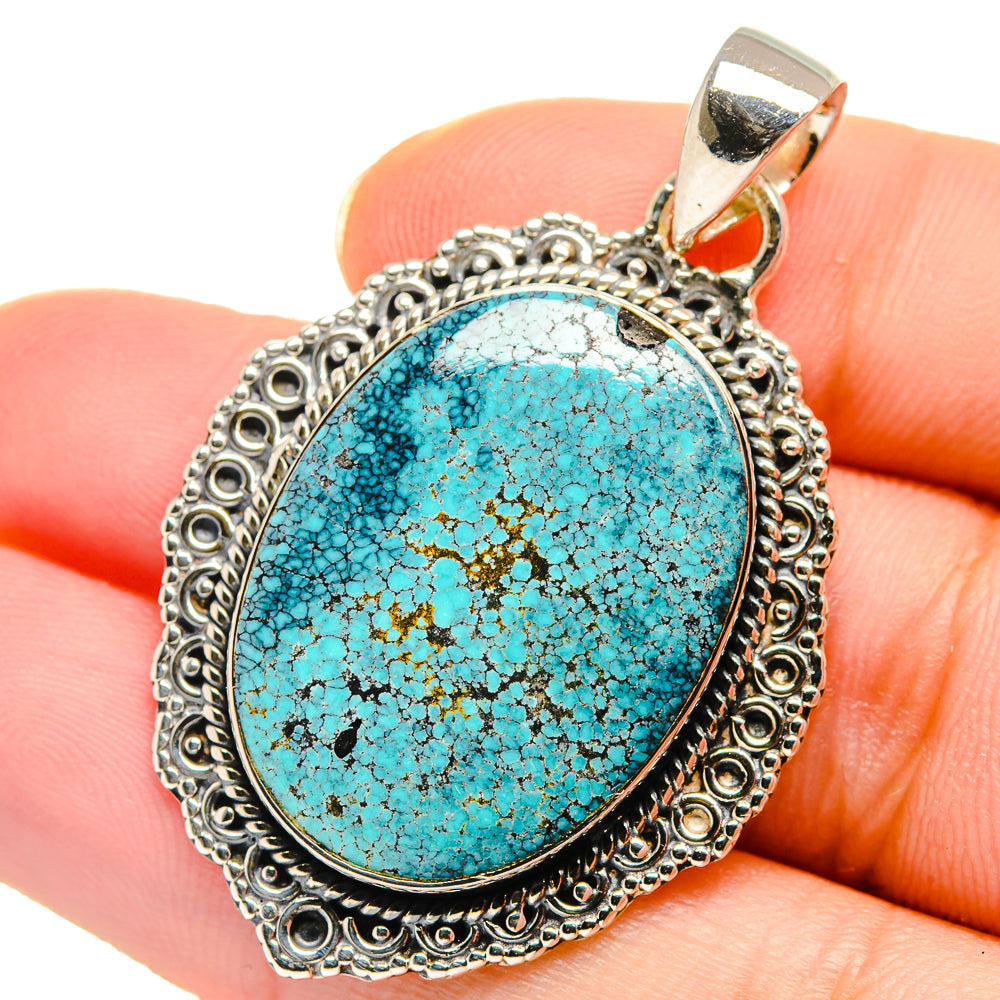 Tibetan Turquoise Pendants handcrafted by Ana Silver Co - PD17567