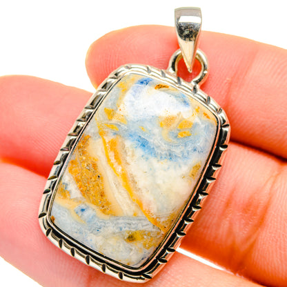 Blue Scheelite Pendants handcrafted by Ana Silver Co - PD17614