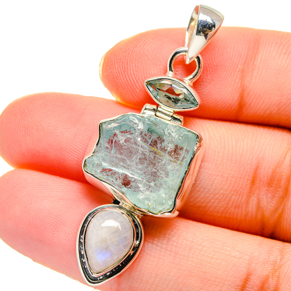 Aquamarine Pendants handcrafted by Ana Silver Co - PD17621