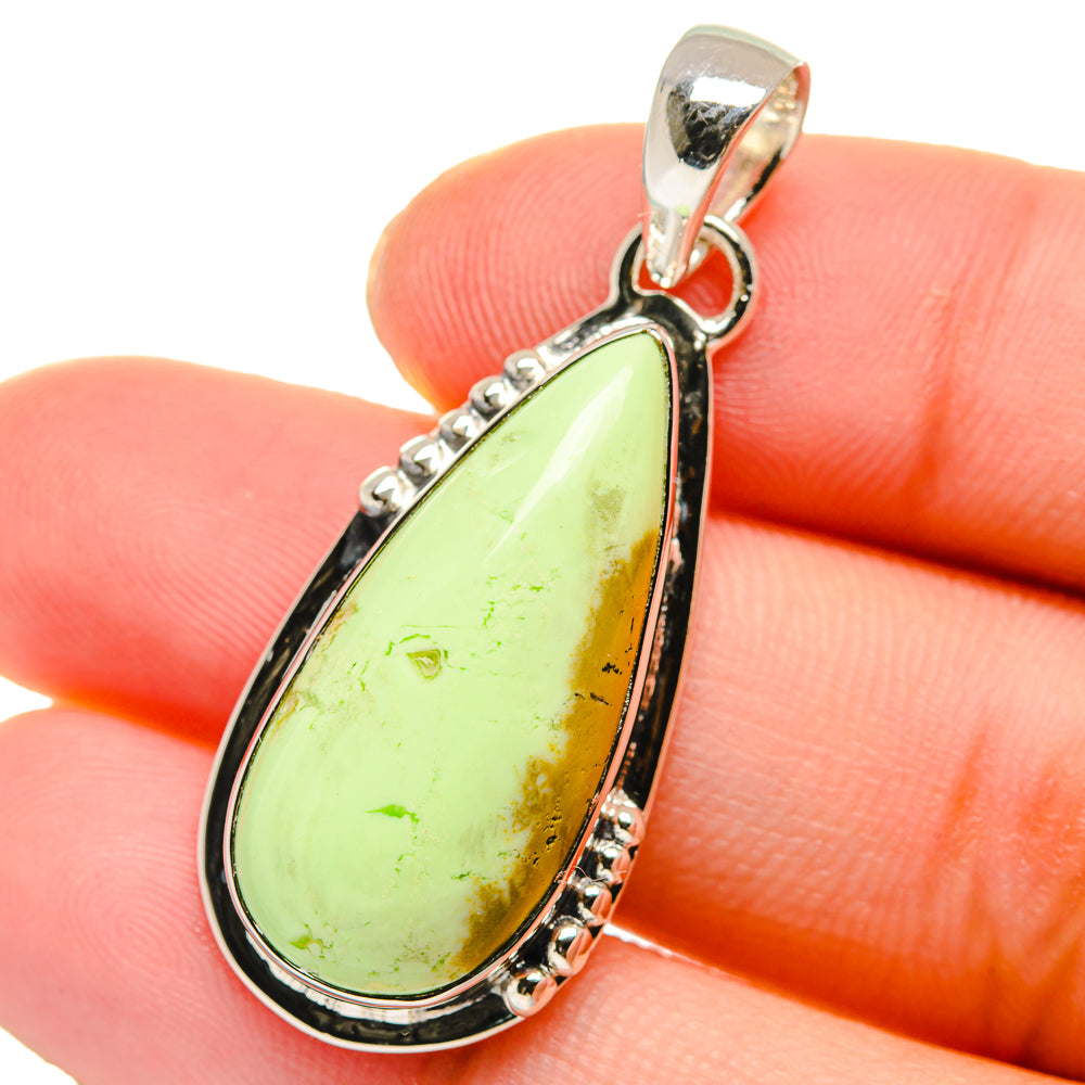 Lemon Chrysoprase Pendants handcrafted by Ana Silver Co - PD17645