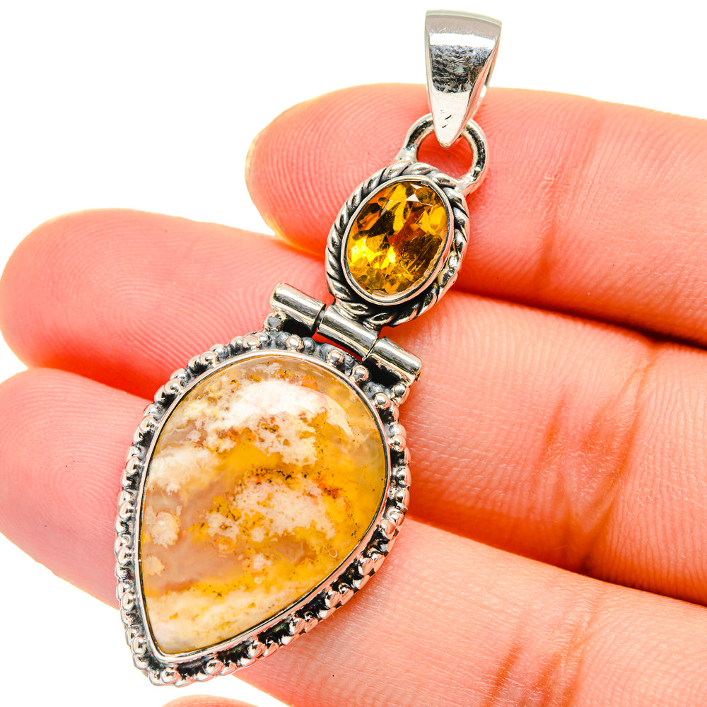 Plume Agate Pendants handcrafted by Ana Silver Co - PD17651