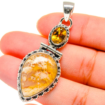 Plume Agate Pendants handcrafted by Ana Silver Co - PD17651