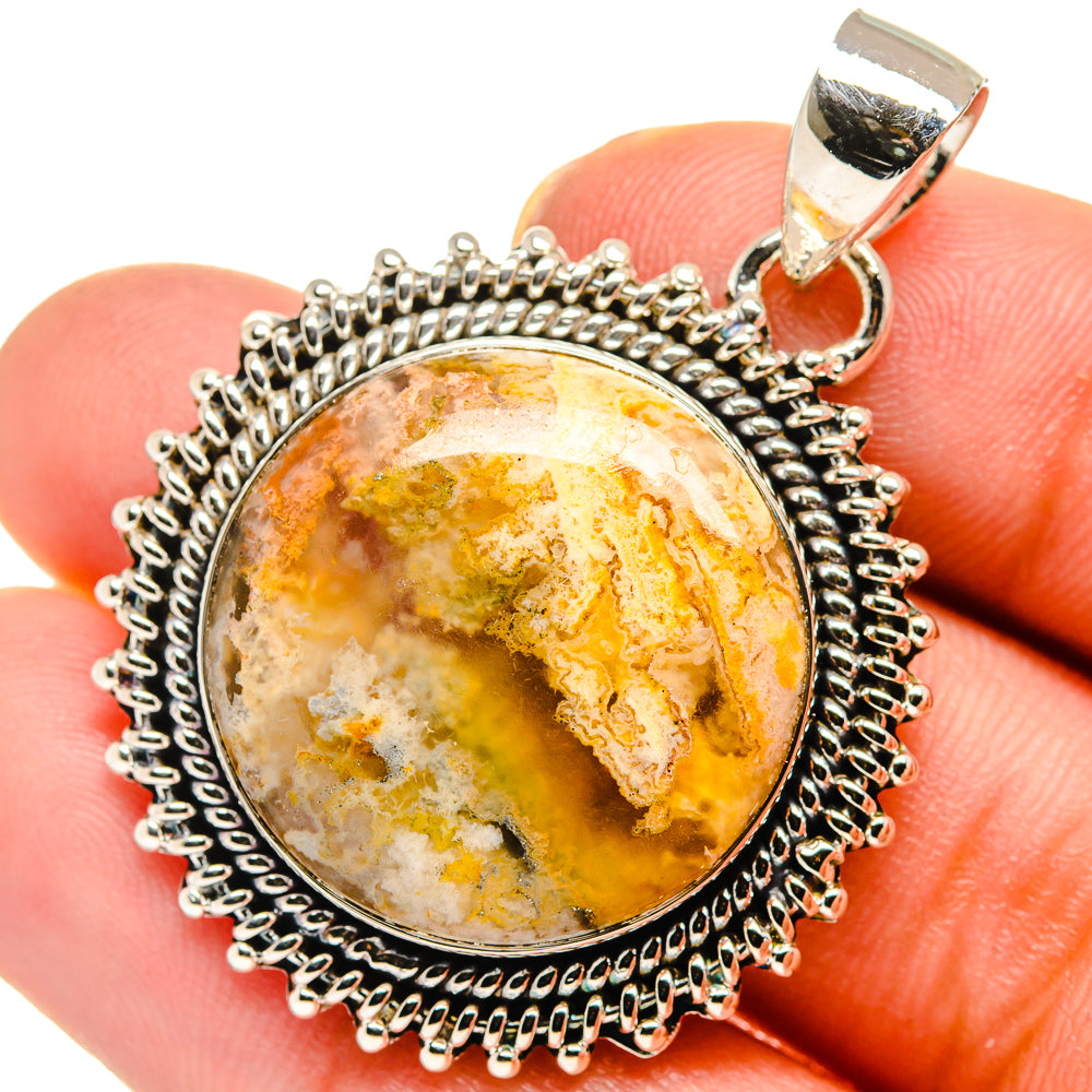 Plume Agate Pendants handcrafted by Ana Silver Co - PD17655