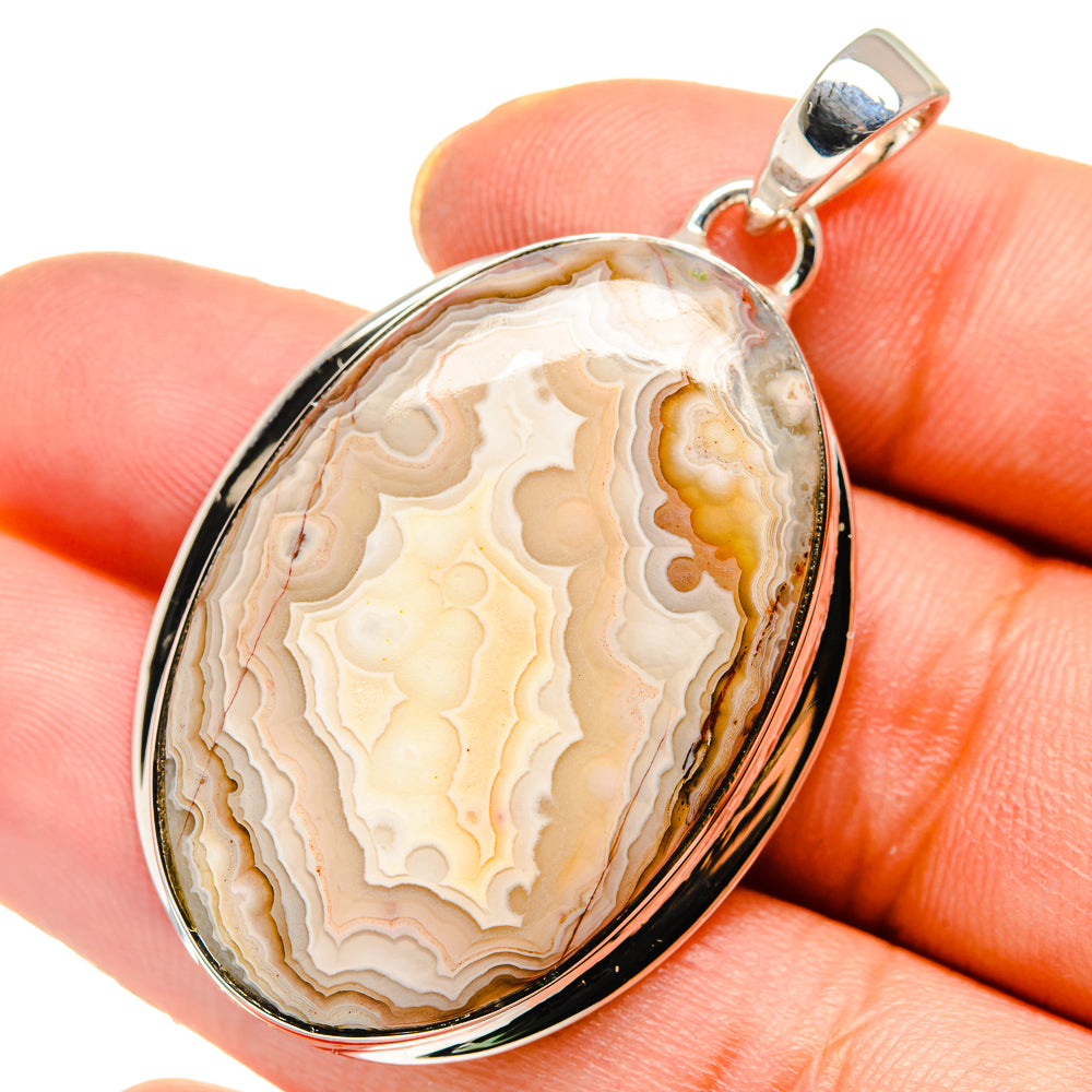 Laguna Lace Agate Pendants handcrafted by Ana Silver Co - PD17657