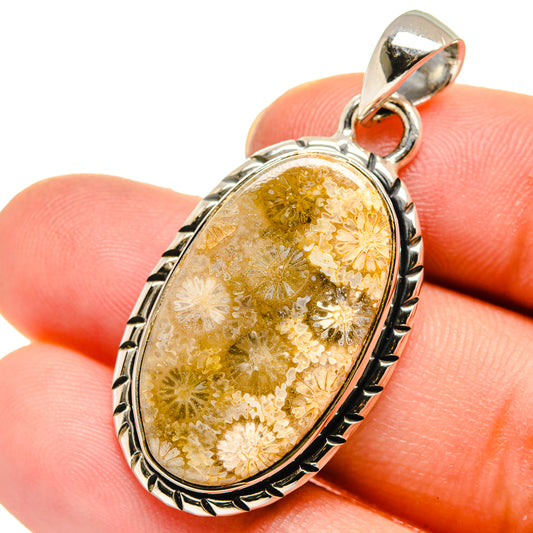 Fossil Coral Pendants handcrafted by Ana Silver Co - PD17662