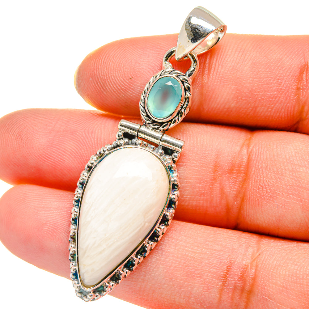 White Scolecite Pendants handcrafted by Ana Silver Co - PD17663