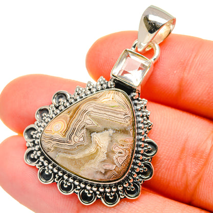 Laguna Lace Agate Pendants handcrafted by Ana Silver Co - PD17677