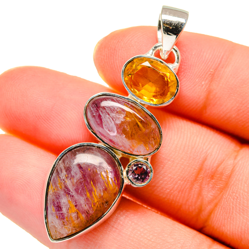 Cacoxenite Amethyst Pendants handcrafted by Ana Silver Co - PD17688