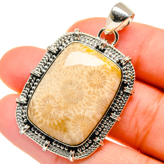 Fossil Coral Pendants handcrafted by Ana Silver Co - PD17704