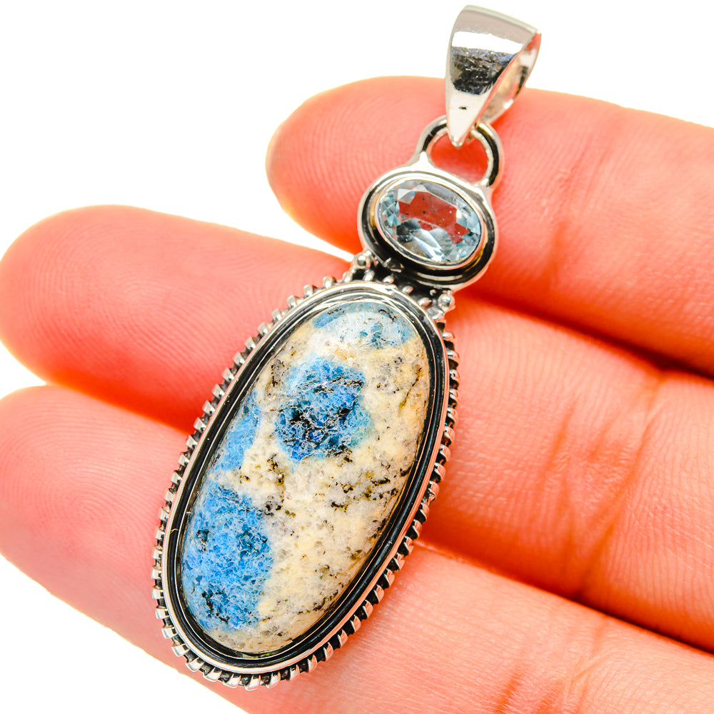 K2 Blue Azurite Pendants handcrafted by Ana Silver Co - PD17714