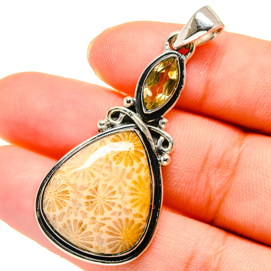 Fossil Coral Pendants handcrafted by Ana Silver Co - PD17722