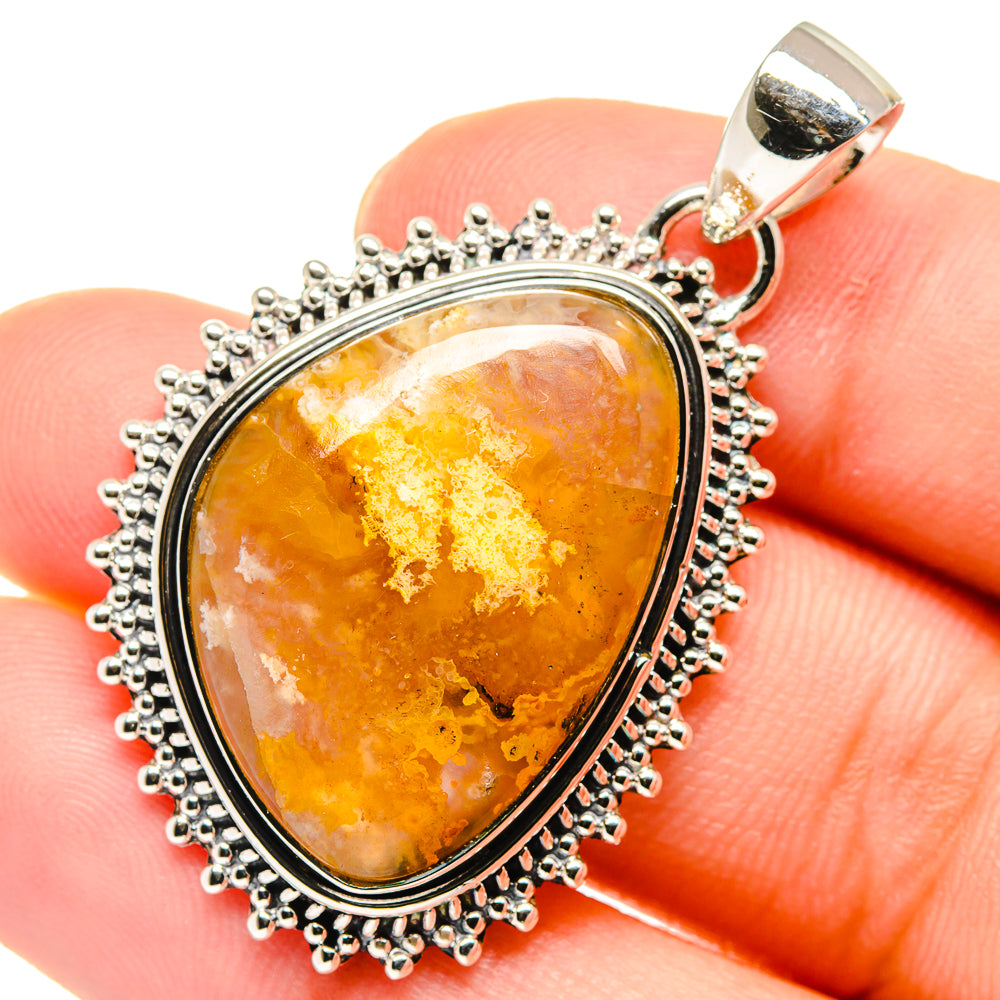 Plume Agate Pendants handcrafted by Ana Silver Co - PD17729