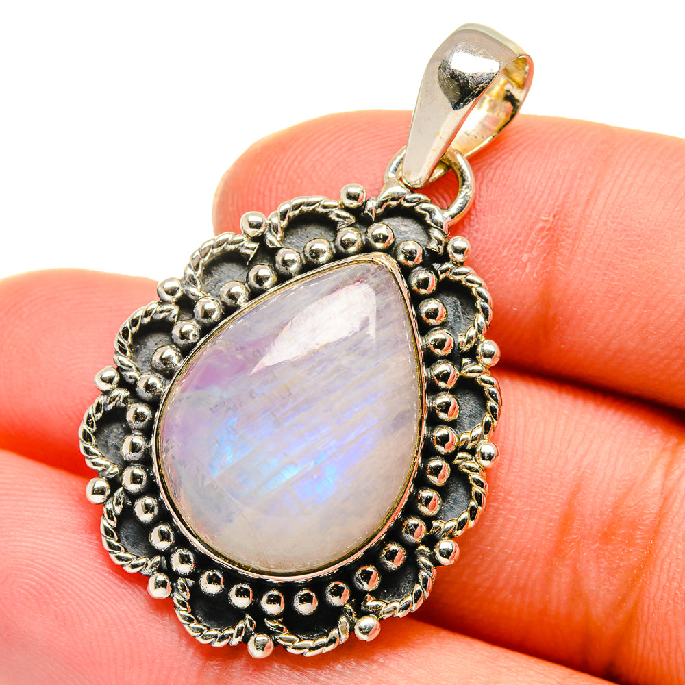 Rainbow Moonstone Pendants handcrafted by Ana Silver Co - PD17739