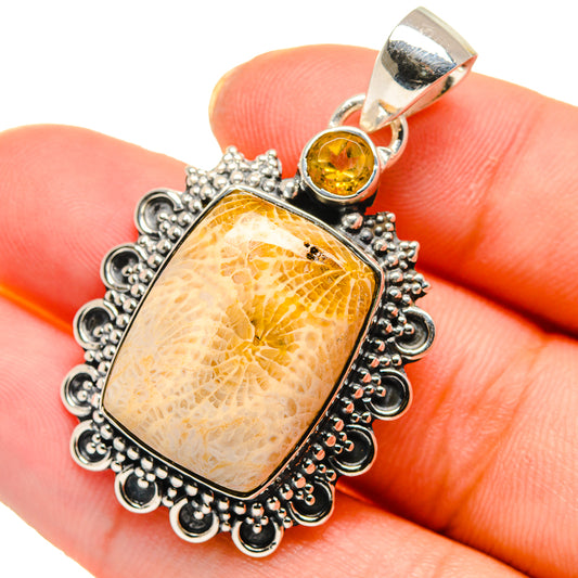 Fossil Coral Pendants handcrafted by Ana Silver Co - PD17740