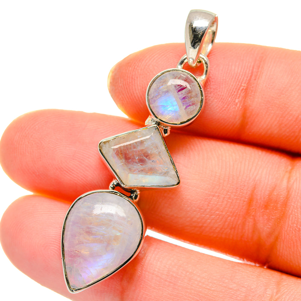 Rainbow Moonstone Pendants handcrafted by Ana Silver Co - PD17744