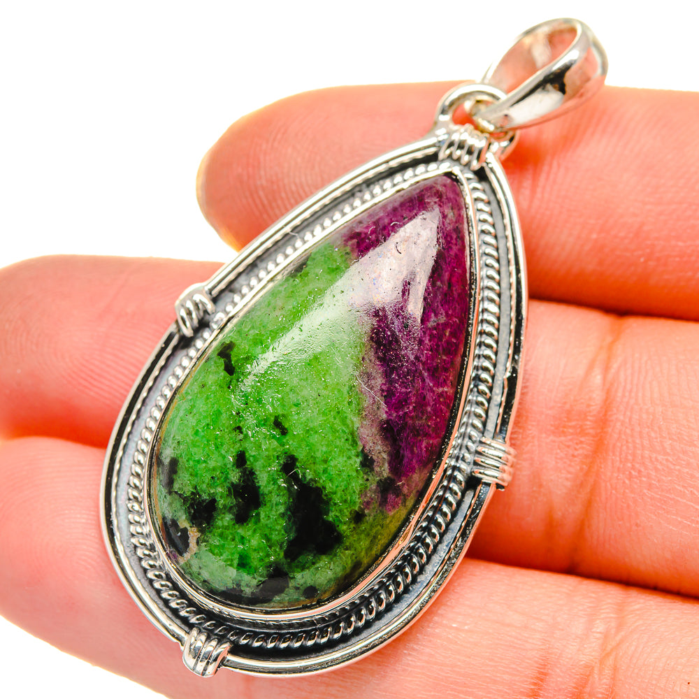 Ruby Zoisite Pendants handcrafted by Ana Silver Co - PD17757