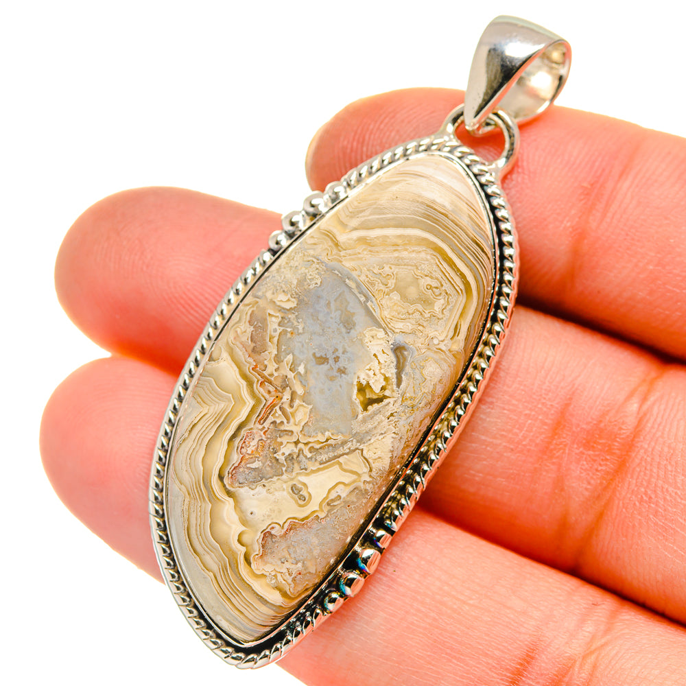 Laguna Lace Agate Pendants handcrafted by Ana Silver Co - PD17759
