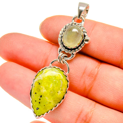 African Green Opal Pendants handcrafted by Ana Silver Co - PD17761