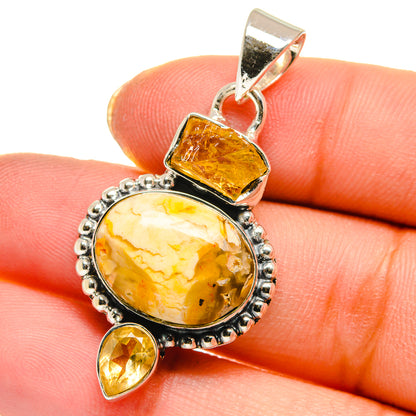 Plume Agate Pendants handcrafted by Ana Silver Co - PD17769