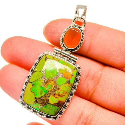 Green Copper Composite Turquoise Pendants handcrafted by Ana Silver Co - PD17787