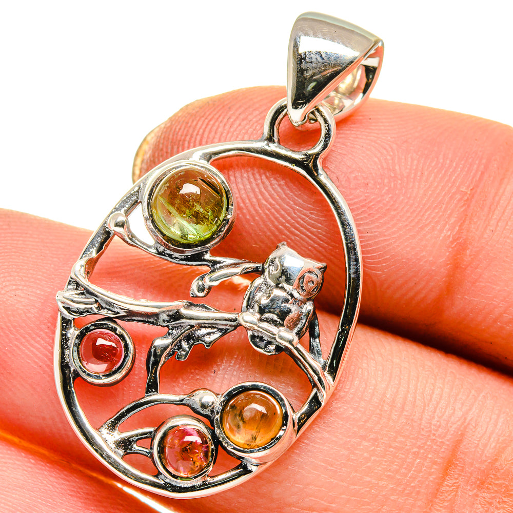 Multi-color Tourmaline Pendants handcrafted by Ana Silver Co - PD17808