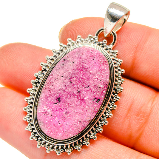 Cobalto Calcite Druzy Pendants handcrafted by Ana Silver Co - PD17829