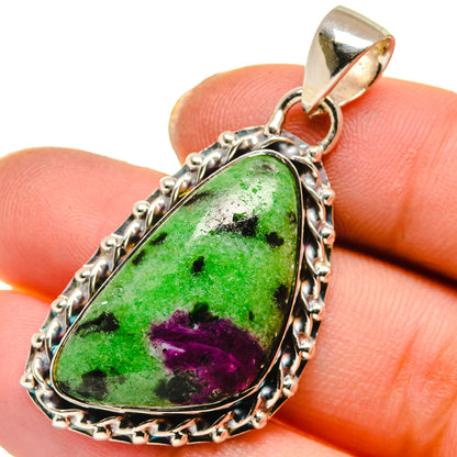 Ruby Zoisite Pendants handcrafted by Ana Silver Co - PD17840