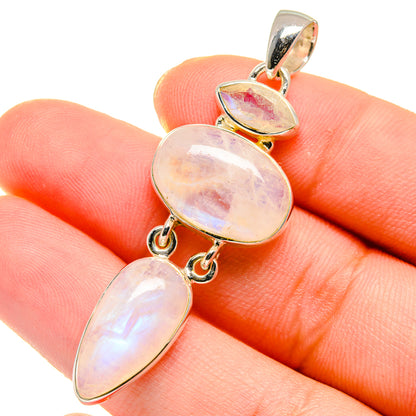 Rainbow Moonstone Pendants handcrafted by Ana Silver Co - PD17857