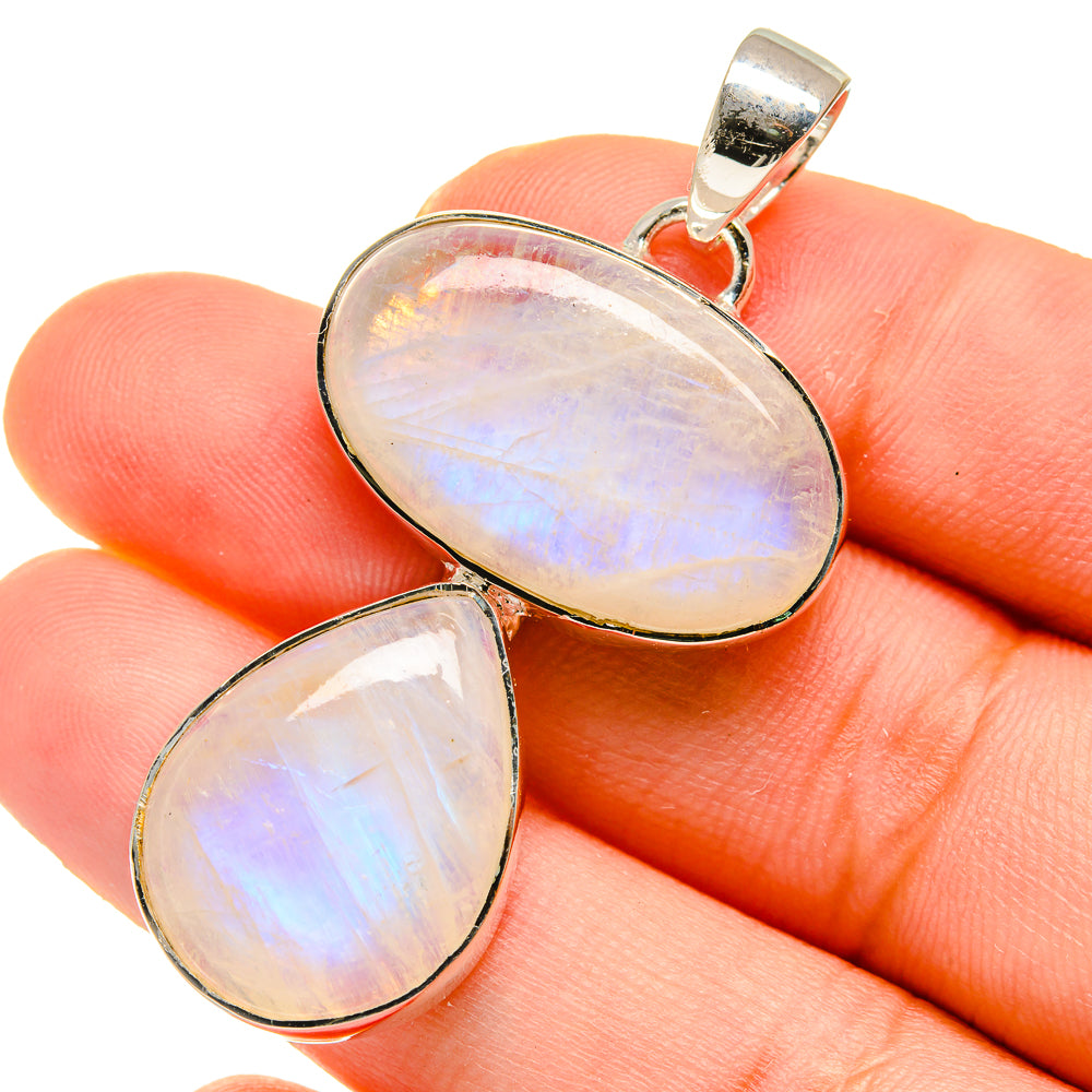 Rainbow Moonstone Pendants handcrafted by Ana Silver Co - PD17870