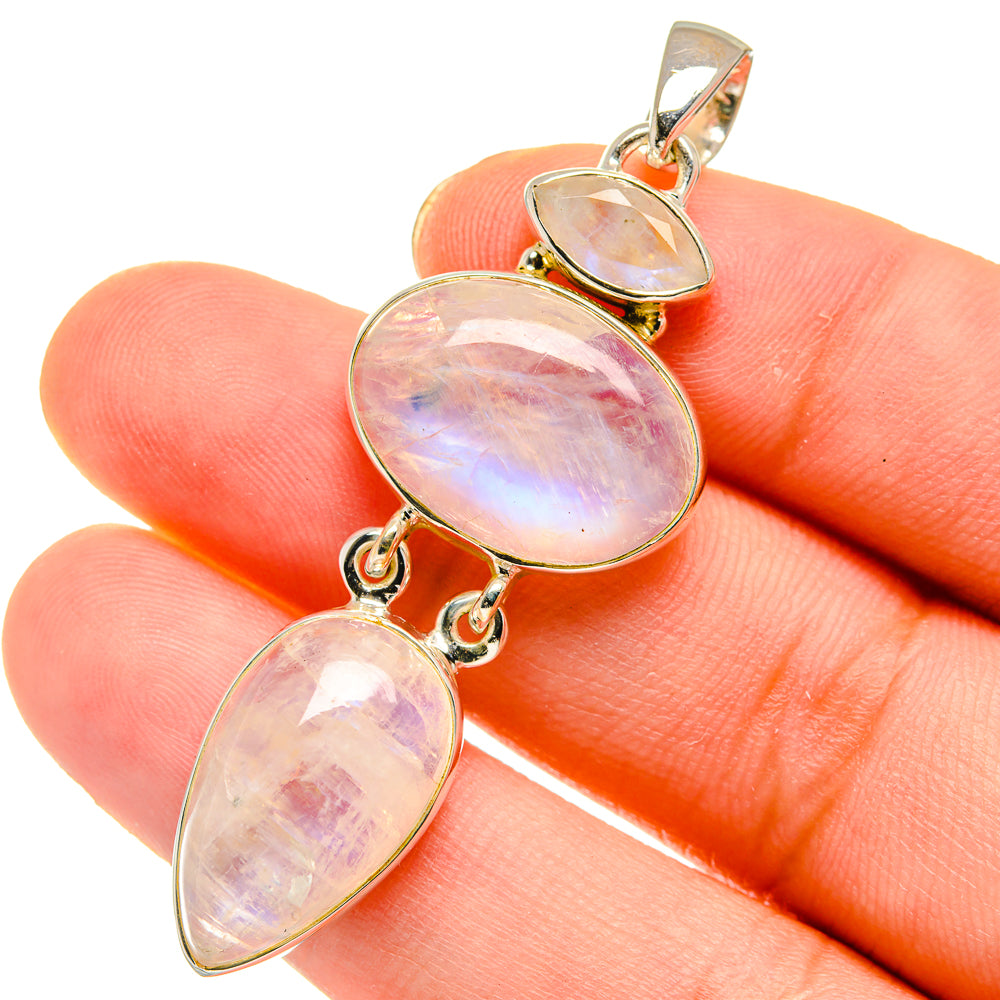 Rainbow Moonstone Pendants handcrafted by Ana Silver Co - PD17871
