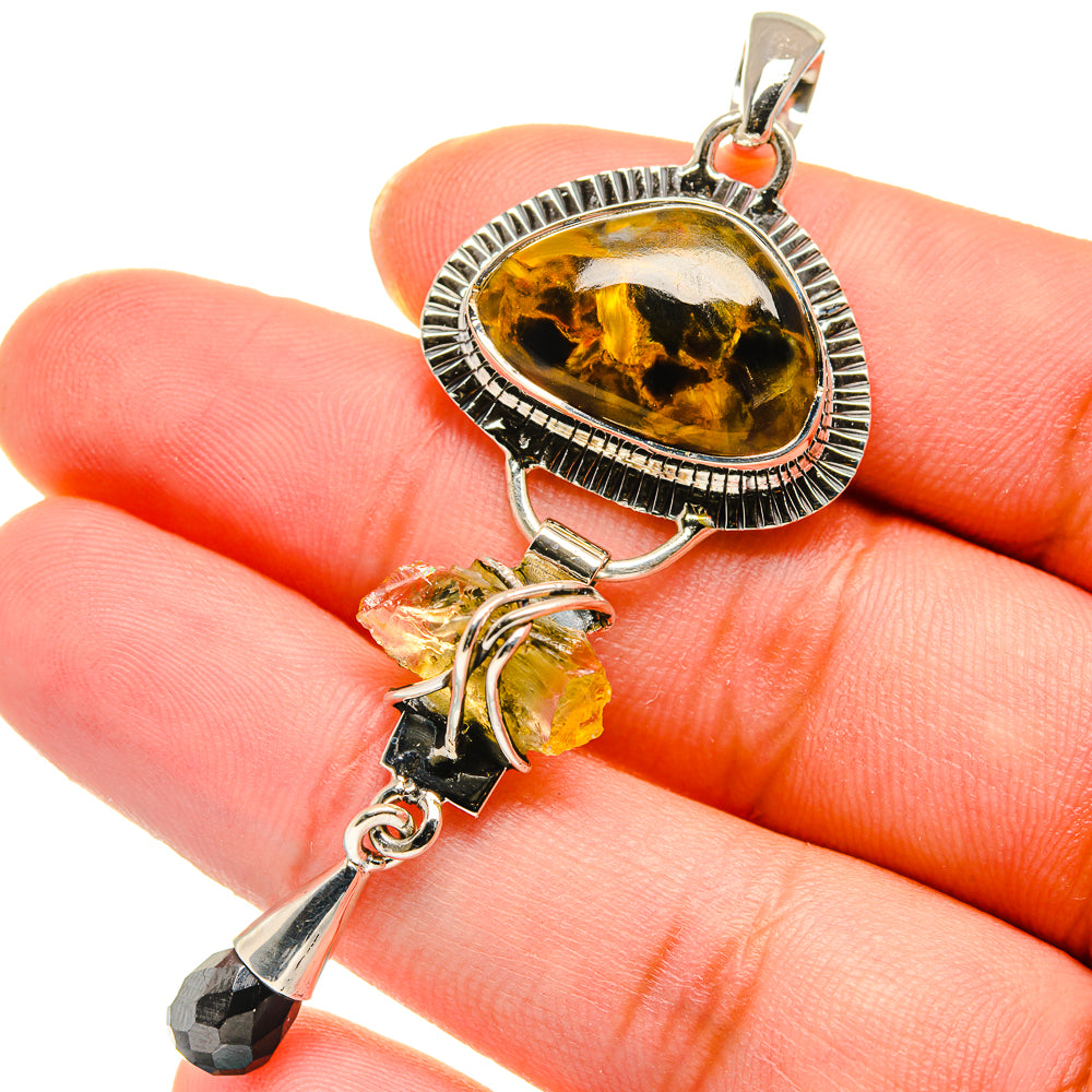 Golden Pietersite Pendants handcrafted by Ana Silver Co - PD17874