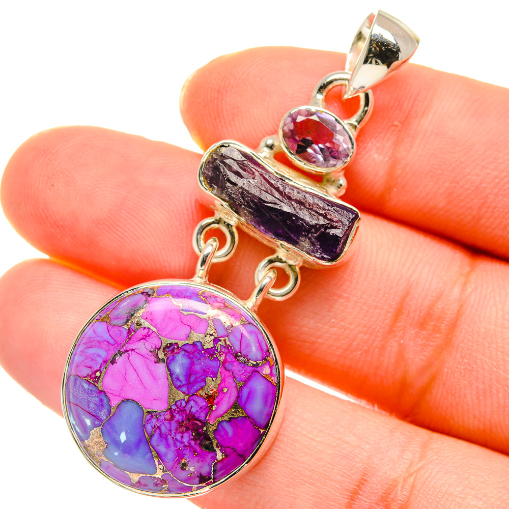 Purple Copper Composite Turquoise Pendants handcrafted by Ana Silver Co - PD17878