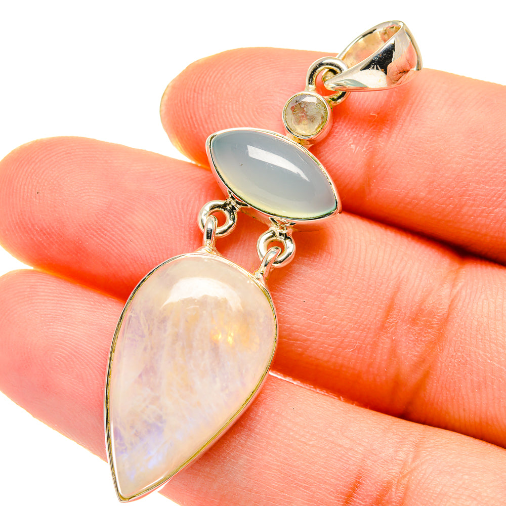 Rainbow Moonstone Pendants handcrafted by Ana Silver Co - PD17885