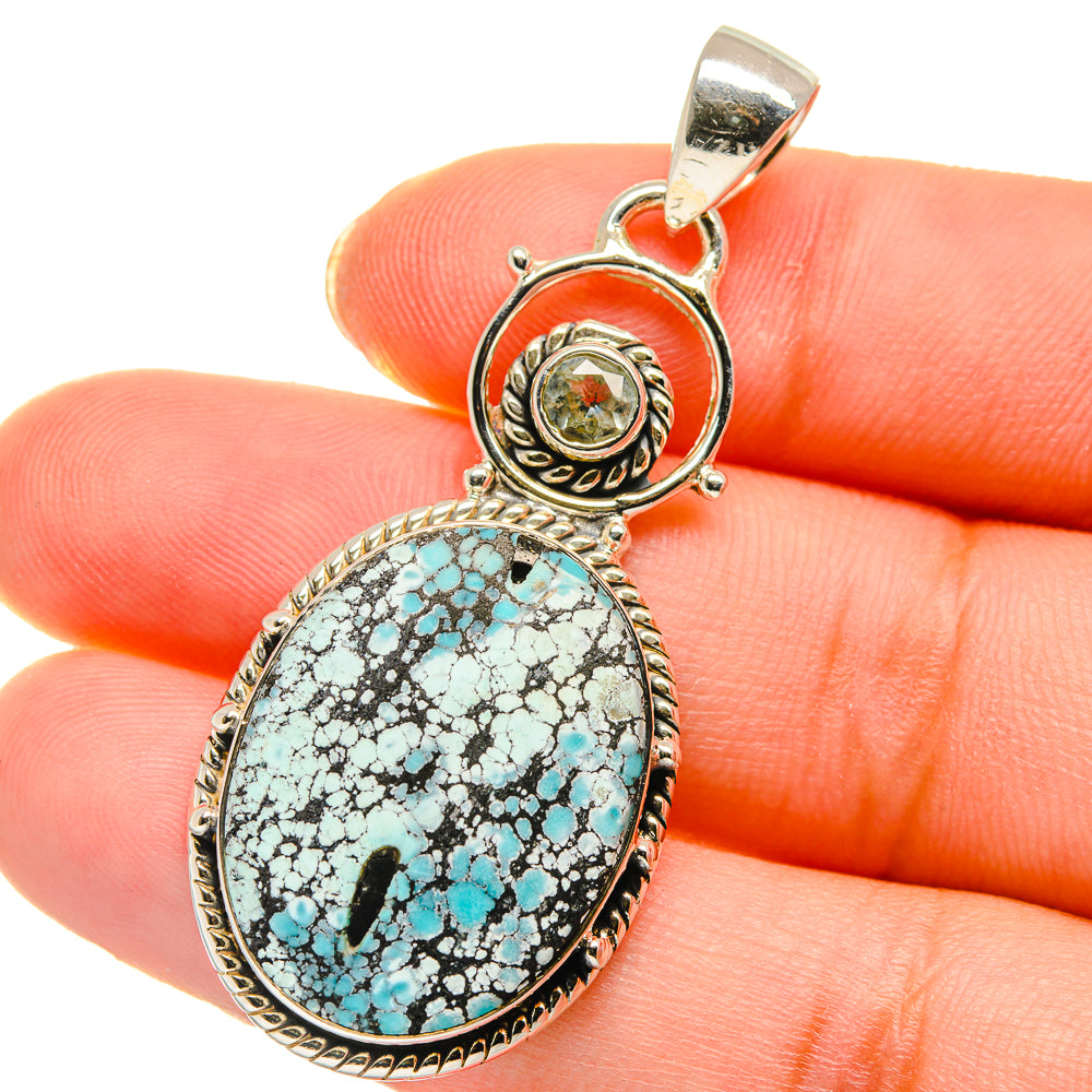 Tibetan Turquoise Pendants handcrafted by Ana Silver Co - PD17905