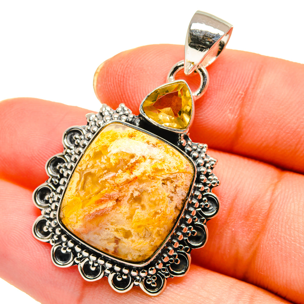 Plume Agate Pendants handcrafted by Ana Silver Co - PD17908