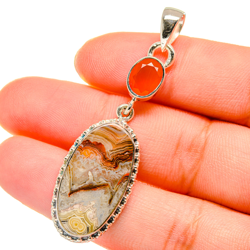 Laguna Lace Agate Pendants handcrafted by Ana Silver Co - PD17916