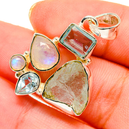 Aquamarine Pendants handcrafted by Ana Silver Co - PD17923