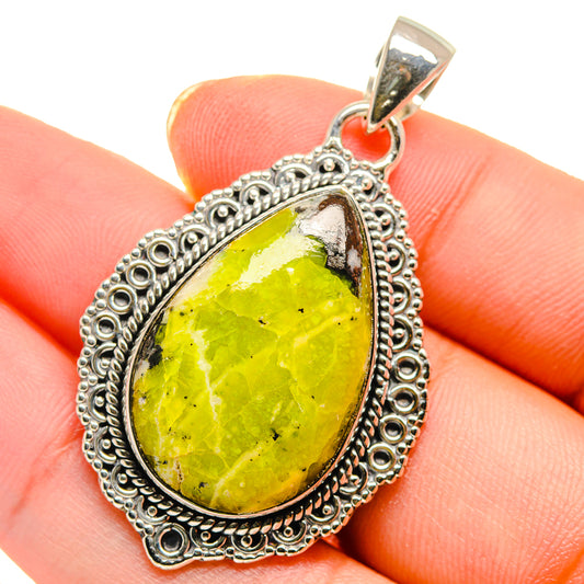 African Green Opal Pendants handcrafted by Ana Silver Co - PD17935