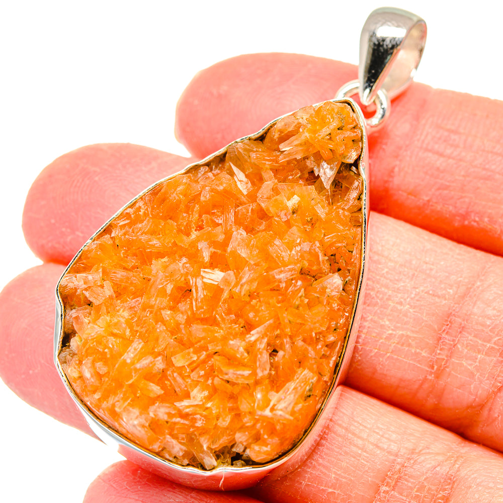 Orange Calcite Crystal Pendants handcrafted by Ana Silver Co - PD17952