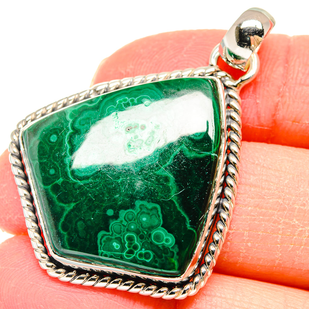 Malachite In Chrysocolla Pendants handcrafted by Ana Silver Co - PD17967