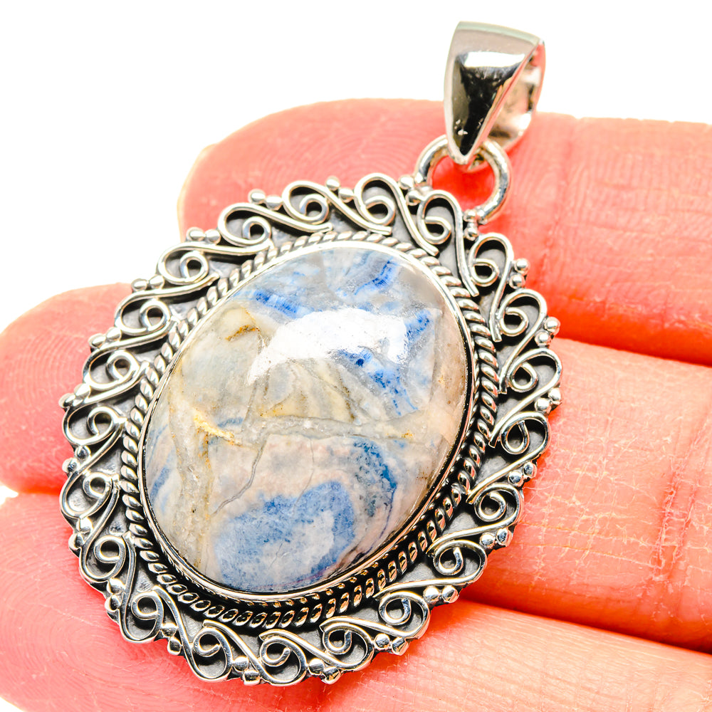 Blue Scheelite Pendants handcrafted by Ana Silver Co - PD17968