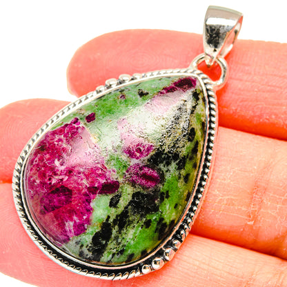 Ruby Zoisite Pendants handcrafted by Ana Silver Co - PD17970